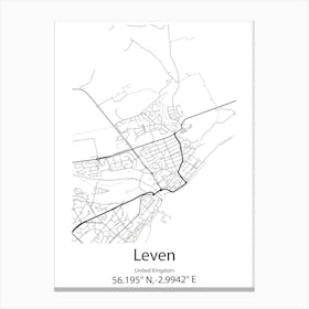 Leven,United Kingdom Minimalist Map Toile