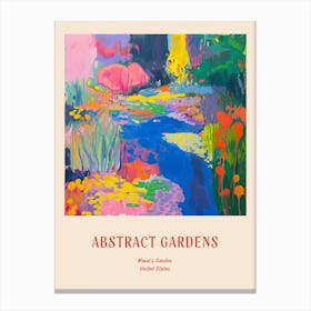 Colourful Gardens Monets Garden Usa 1 Red Poster Canvas Print