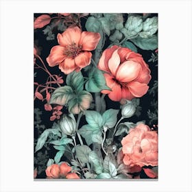 Floral Wallpaper nature meadow flowers 2 Canvas Print