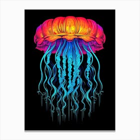 Upside Down Jellyfish Pop Art Style 2 Canvas Print