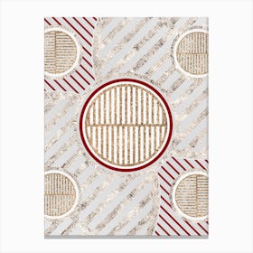 Geometric Glyph in Festive Gold Silver and Red n.0083 Canvas Print