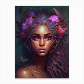 Black gorgeous fairy Canvas Print