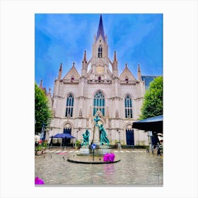 Church In Brussels Canvas Print