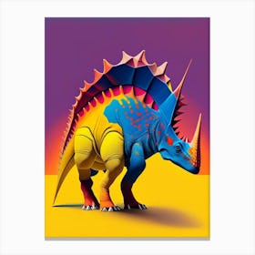 Leptoceratops 1 Primary Colours Dinosaur Canvas Print