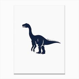 Navy Blue Dinosaur Silhouette 1 Canvas Print