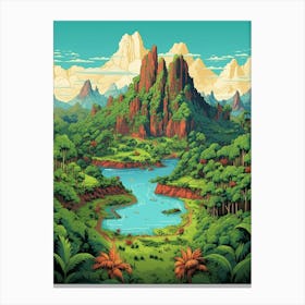 Manu National Park Pixel Art 2 Canvas Print