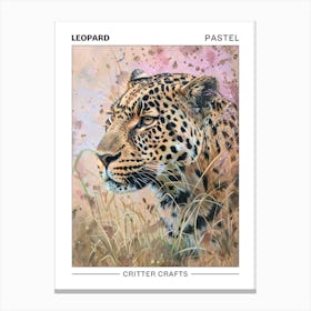 Leopard Pastel Watercolour 1 Poster Canvas Print