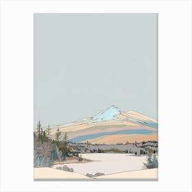 Mount Olympus Cyprus Color Line Drawing (3) Canvas Print