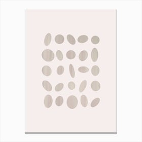Calming Print Inspired by British Pebble Beaches in Neutral Tones Canvas Print