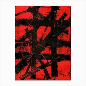 Abstract Painting, Red And Black 2 Canvas Print