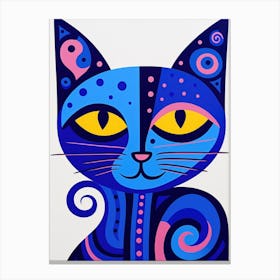 Blue Cat 8 Canvas Print