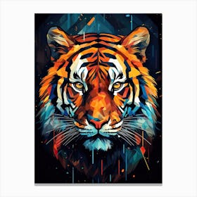 Tiger Art In Cubistic Style 1 Canvas Print