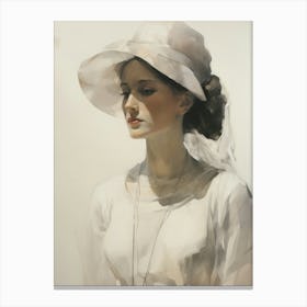 Victorian Woman Vintage Painting Canvas Print