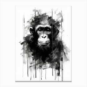 Thinker Monkey Drip Graffiti 1 Canvas Print