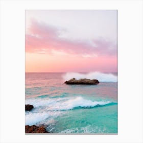 Cala Salada, Ibiza, Spain Pink Photography 2 Canvas Print