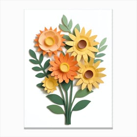 Paper Flowers Bouquet Canvas Print