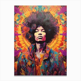 Jimi Hendrix Vintage Psycedellic 5 Canvas Print