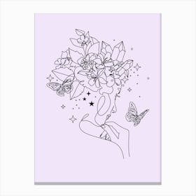 Flower Drawing line art 1 Canvas Print