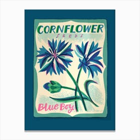 Cornflower Seed Packet Canvas Print