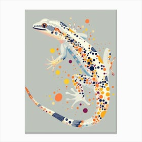 Coral Tokay Gecko Abstract Modern Illustration 4 Canvas Print