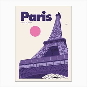 Paris, Travel Print (Purple) 1 Canvas Print