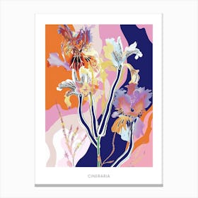 Colourful Flower Illustration Poster Cineraria 4 Canvas Print