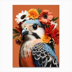 Bird With A Flower Crown American Kestrel 2 Canvas Print