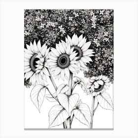 Sunflowers In The Garden Canvas Print