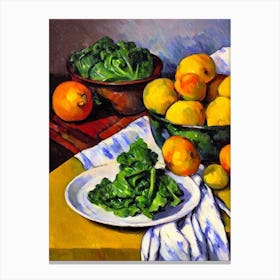 Mustard Greens 2 Cezanne Style vegetable Canvas Print