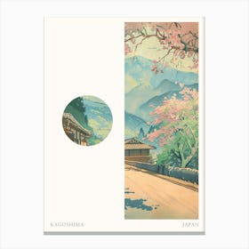 Kagoshima Japan 3 Cut Out Travel Poster Canvas Print