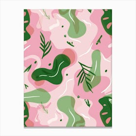 Pink And Green Pattern Canvas Print