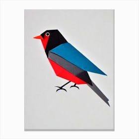 Robin Origami Bird Canvas Print