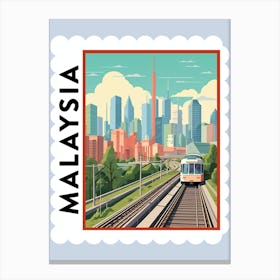 Malaysia Travel Stamp Poster Canvas Print