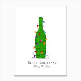 Christmas Champagne Bottle Canvas Print