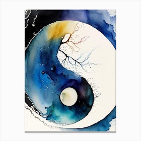 Close Up 1 Ying And Yang Watercolour Canvas Print