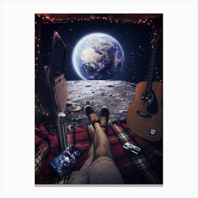 Gabriel On The Moon Van Canvas Print