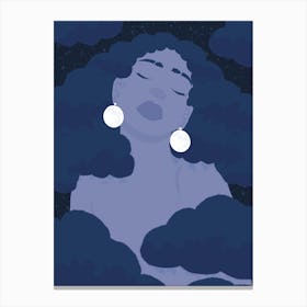 Head In The Clouds Night Canvas Print