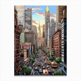 New York Pixel Art 4 Canvas Print