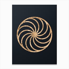Geometric Gold Glyph on Dark Teal n.0053 Canvas Print