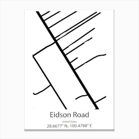 Eidson Road,United States Minimalist Map Canvas Print