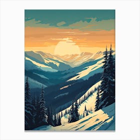 Aspen Snowmass   Colorado, Usa, Ski Resort Illustration 1 Simple Style Canvas Print