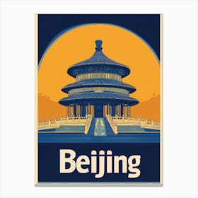 Aihrgdesign A Retro Travel Poster For Beijing Featuring The S Bb02567f 5e73 4c4b 90b0 020e466e6410 2 Canvas Print