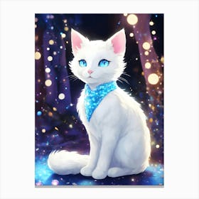 White Cat With Blue Eyes 3 Canvas Print