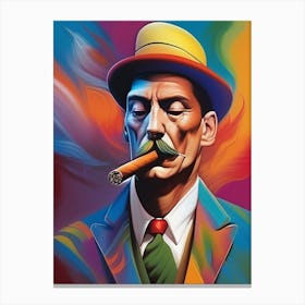 Distinguished Gentleman Smoking A Cigar 1 Canvas Print