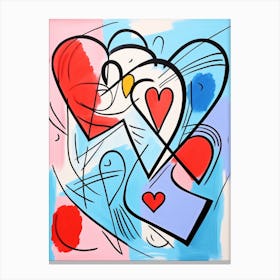 Abstract Heart Keith Haring Style Canvas Print