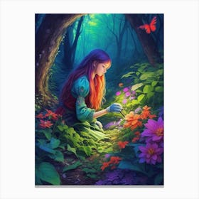 Dreamshaper V7 A Beautiful 27yearold Woman Is Gardening In The 2 Canvas Print
