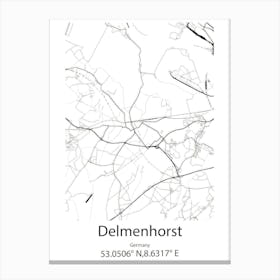 Delmenhorst,Germany Minimalist Map Canvas Print