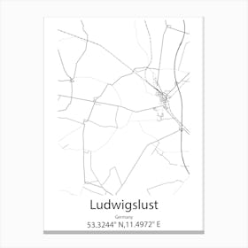 Ludwigslust,Germany Minimalist Map Canvas Print