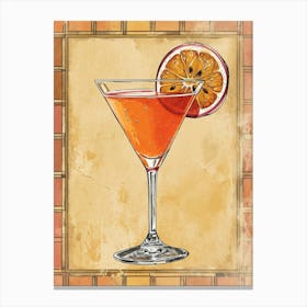 Porn Star Martini Cocktail Watercolour 1 Canvas Print