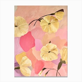 Golden Marshmallow Flowers Canvas Print